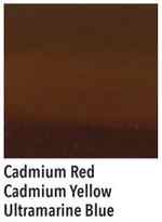 Brown made from red, yellow, and blue.