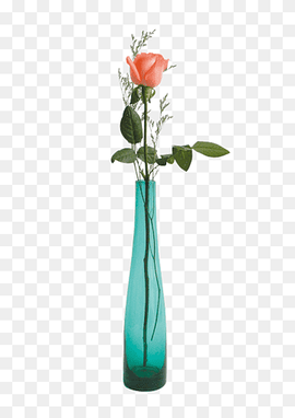 pink rose flower in green glass vase, Vase Cut flowers, vase, glass, blue, flower Vase png thumbnail