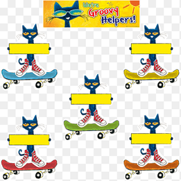 Pete the Cat Bulletin board Classroom Job, classroom with board, poster, color png thumbnail