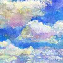 Spring Day-Fluffy Clouds by Hailey E Herrera