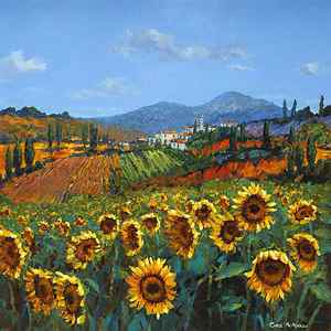 Wall Art - Painting - Tuscan Sunflowers by Chris Mc Morrow
