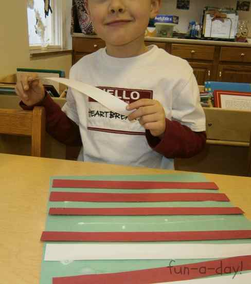 American flag craft with kids, American flag craft with preschoolers, preschool America theme