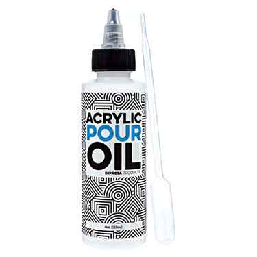 Acrylic Pouring Oil - 100% Silicone - Ideal Silicone Lubricant for Art Applications - Large 4 Ounces (Includes Pipette) - Made in The USA