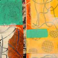 Orange Splatter 3 by Nancy Merkle