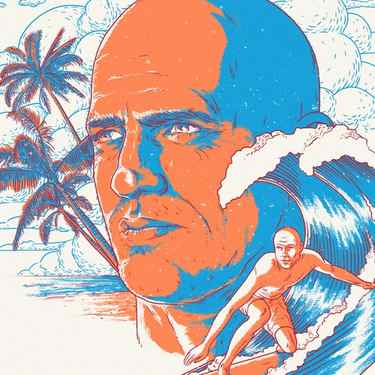 Creative artwork with the title 'Portrait of Kelly Slater'