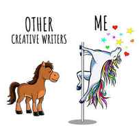 Unicorn Creative Writer Other Me Funny Gift for Coworker Women Her Cute Office Birthday Present by Jeff Creation