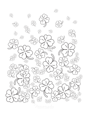 St Patricks Day Coloring Pages 4 Leaf Clover Shamrocks