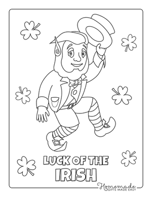 St Patricks Day Coloring Pages Leprechaun Dancing