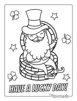 St Patricks Day Coloring Pages Leprechaun Gold Coins