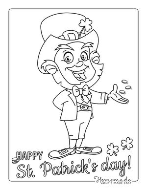 St Patricks Day Coloring Pages Smiling Leprechaun