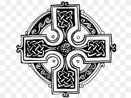 round black cross, Celtic cross Christian cross Celts Symbol Celtic knot, celtic, christianity, symmetry, monochrome png thumbnail