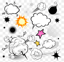 Comics Speech balloon Cartoon Comic book, cloud comics explosion Dialog, white, text, cloud png thumbnail