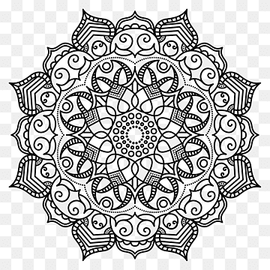 Mandala Coloring book Meditation Pattern, mandala, textile, symmetry, monochrome png thumbnail