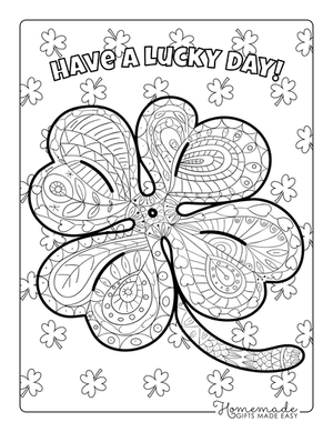 St Patricks Day Coloring Pages Shamrock Doodle