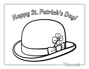 St Patricks Day Coloring Pages Hat With Shamrock