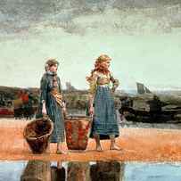 Two Girls on the Beach by Winslow Homer