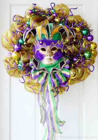 mardi gras deco mesh wreath how to make