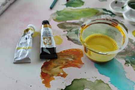 layering watercolor to paint a forest