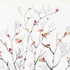 Birch Trees and Cardinal 2 by Melly Terpening