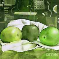 Three Apples-Green by Hailey E Herrera