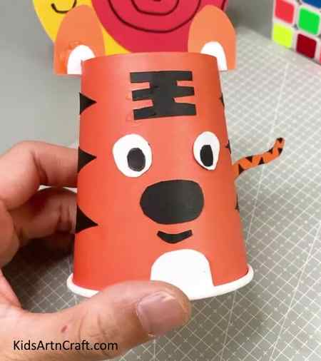 Simple Tiger Craft with a Paper Cup For Toddlers