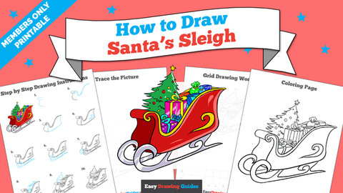Printables thumbnail: How to draw Santa's Sleigh