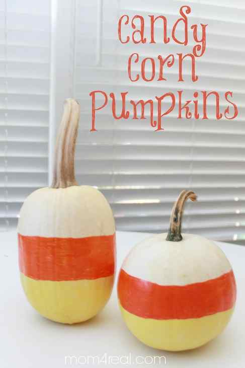 Painted Candy Corn Pumpkins for Halloween