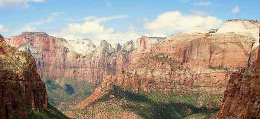 view of Navajo Sandstone cliffs from Canyon Overlook