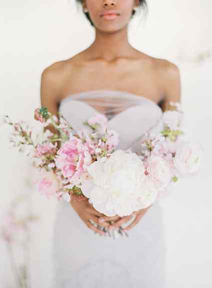 bridal bouquet with cherry blossoms - stylemepretty.com