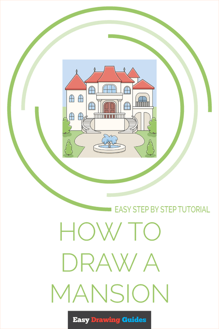 how to draw a mansion pinterest image