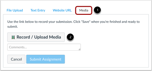 Record/Upload Media via Media Tab