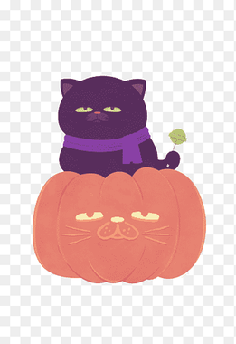 Black cat Pumpkin, Pumpkin Cat and Cat, purple, comics png thumbnail