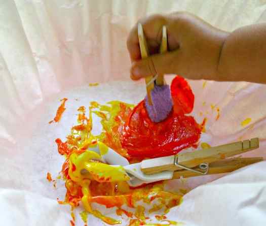 Kids painting with DIY Paintbrushes- Easy Peasy Fun!