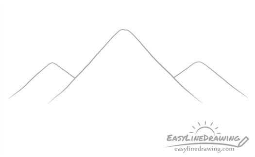 Mountains outline drawing