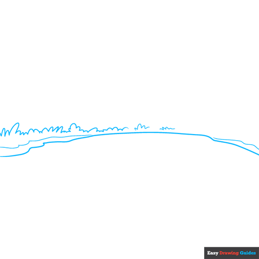 easy reflection drawing - mountain landscape step-by-step drawing tutorial: step 1