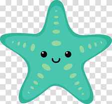 green starfish illustration, Aquatic animal Deep sea creature , Beach s Animals transparent background PNG clipart thumbnail