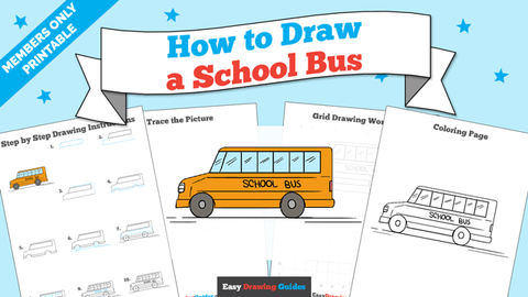 Printables thumbnail: How to draw a School Bus