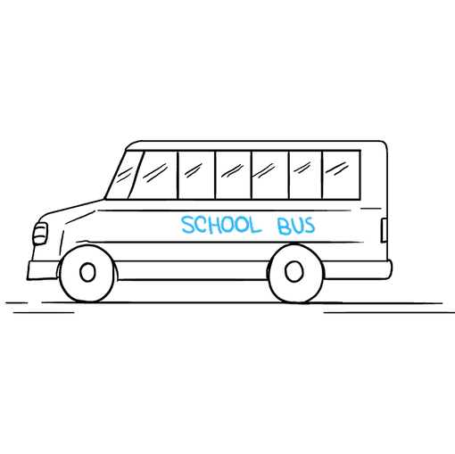How to Draw a School Bus Step 09