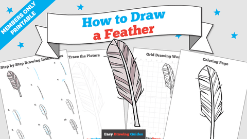 Printables thumbnail: How to draw a Feather