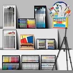 Sponsored Ad - MEEDEN 151Pc Art Supplies, Professional | Acrylic Gouache Oil Watercolor Paint Set, Aluminum and Wooden Eas. 