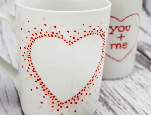 mug painting ideas - heart