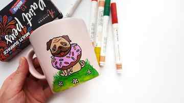 dog-cup painting ideas-hand painted mug painting ideas-mug paint ideas-cup painting designs