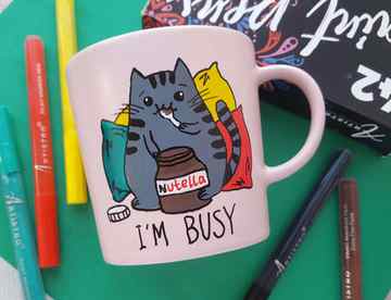 nutella-cup painting ideas-hand painted mug painting ideas-mug paint ideas-cup painting designs