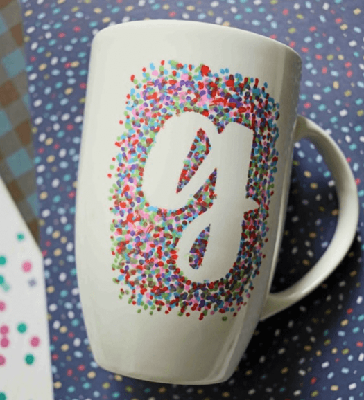 mug painting ideas - letter