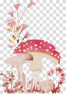 Floral design, Mushroom, Watercolor, Paint, Wet Ink, Flower, Tree transparent background PNG clipart thumbnail