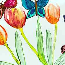 Tulips and insects by Melanie Nadeau