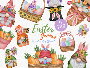 Easter Gnomes watercolor clipart bunny easter bunny gnome carrot clipart cute gnome design digital download easter easter clipart easter watercolor gnome gnome easter gnomes illustration watercolor watercolor clipart