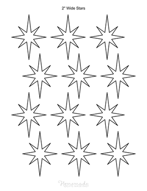 Star Template christmas 2inch