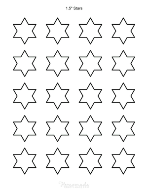 Star Template 6pointed 1p5inch