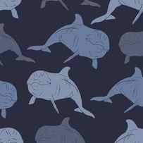 Dolphin Seamless Vector Pattern by Julia snova